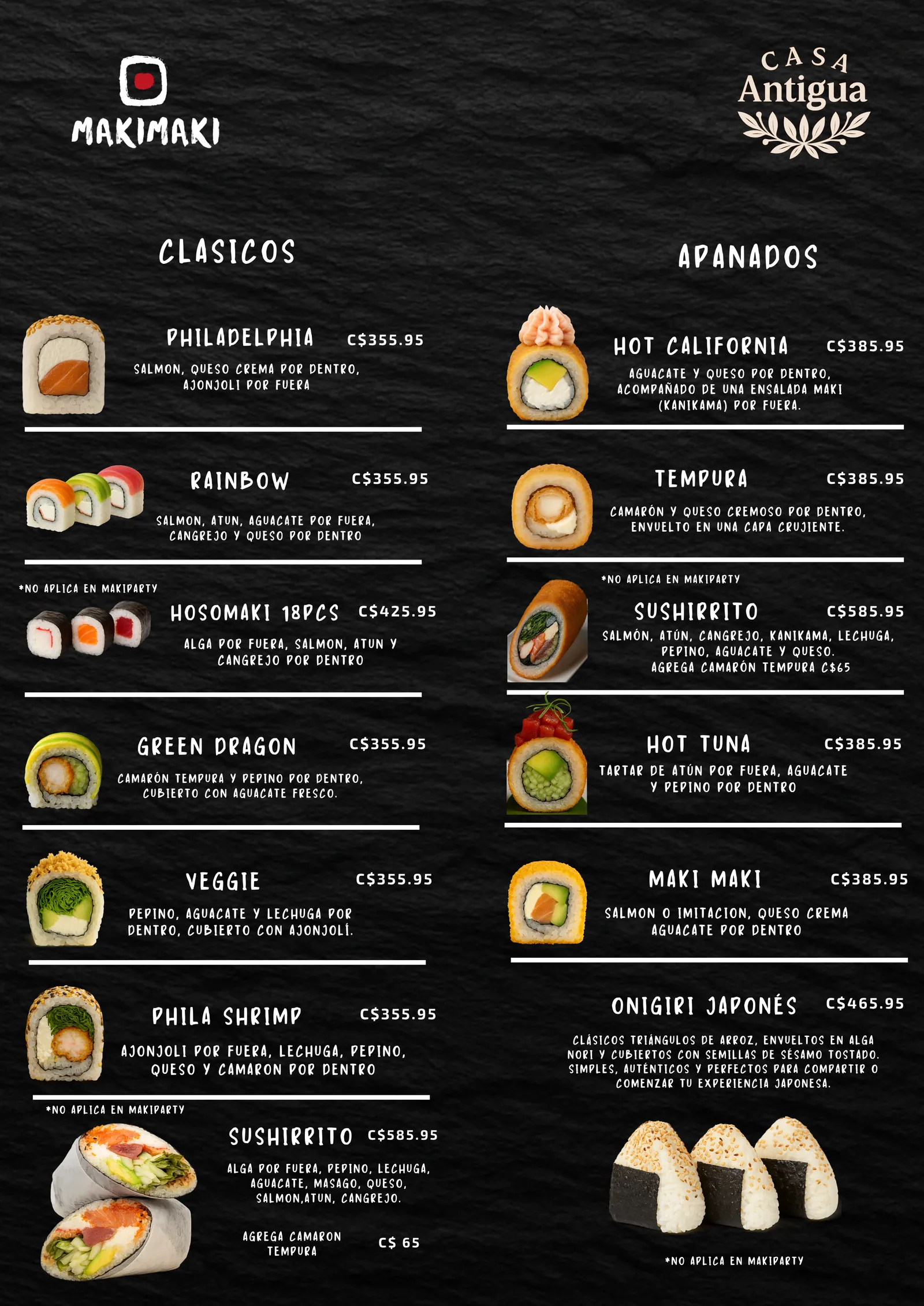 Maki Maki — Rolls Clasicos y Apanados